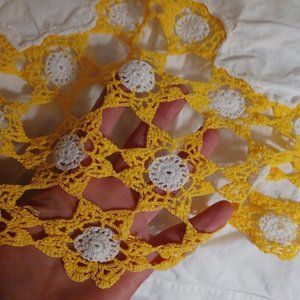 Twin Sheet Set Muslin Hand Crocheted Floral